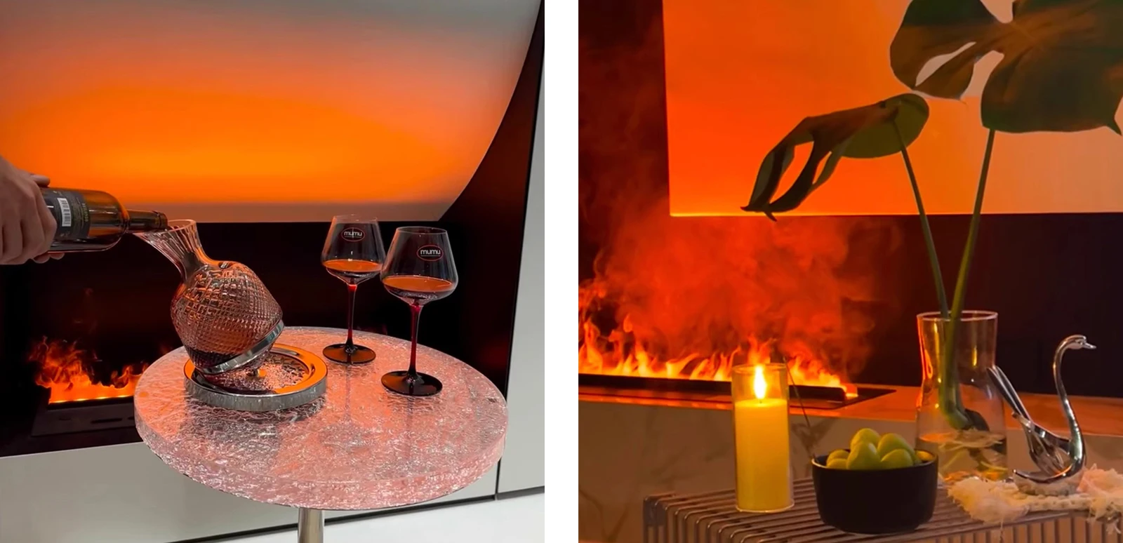 围绕壁炉布置客厅| 艺术壁炉, image size:1600x774