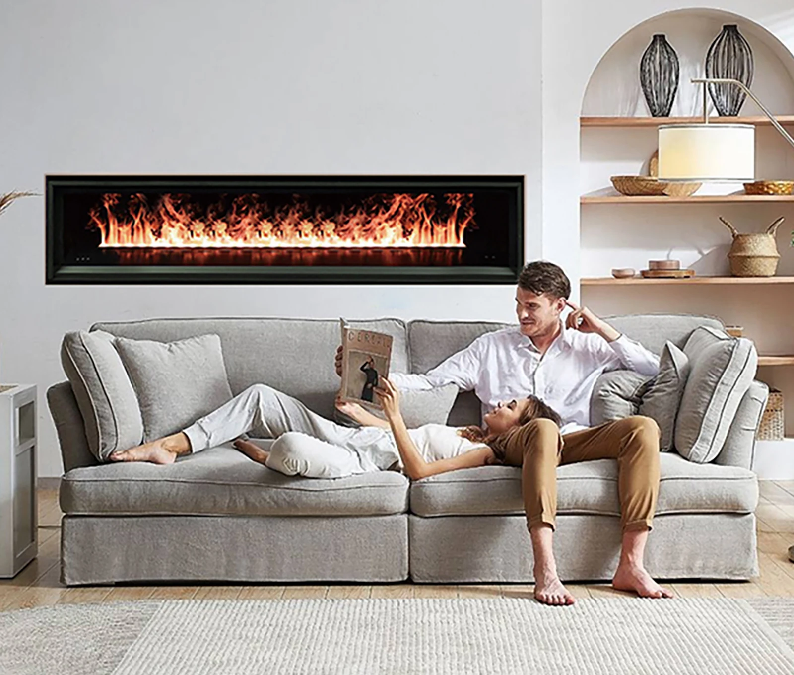 围绕壁炉布置客厅| 艺术壁炉, image size:1600x1359