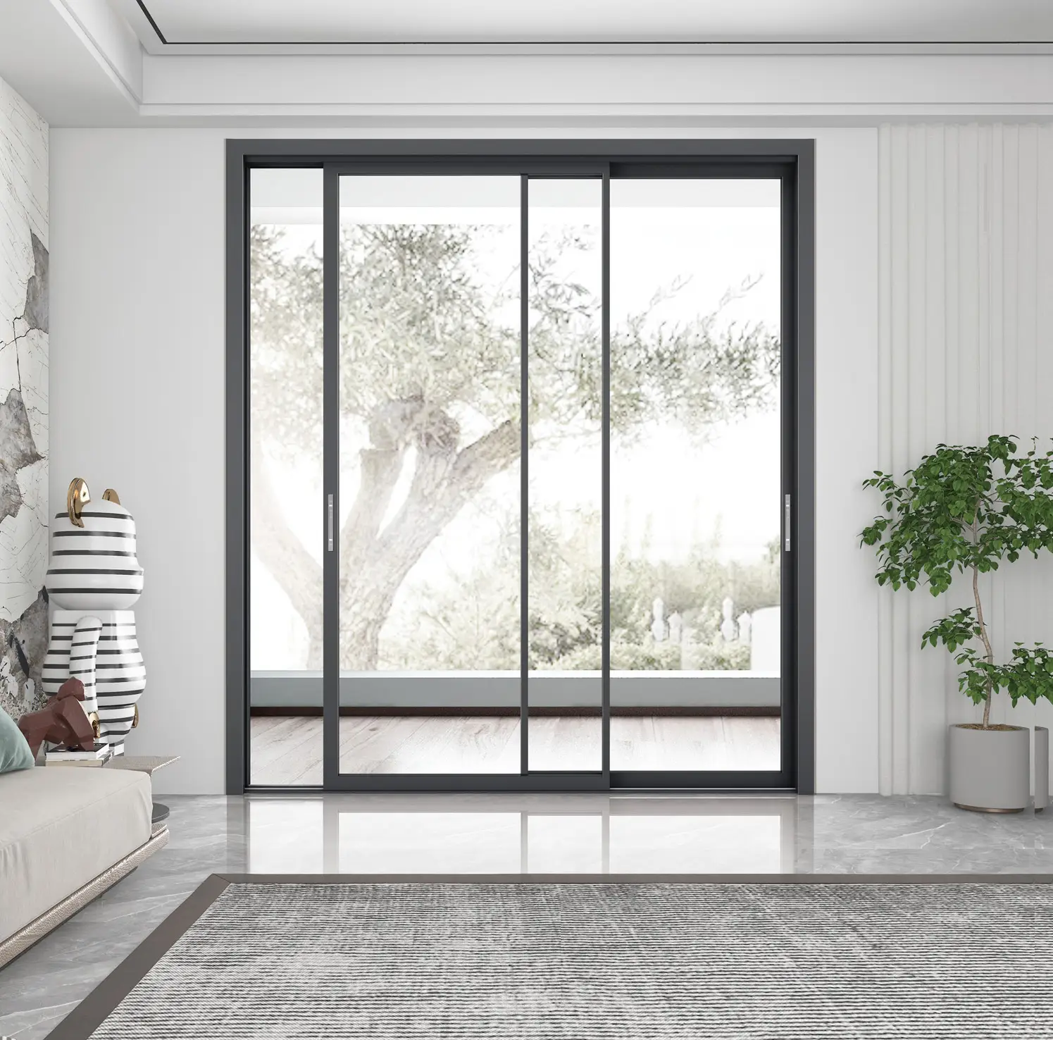 Pintu geser njero aluminium
