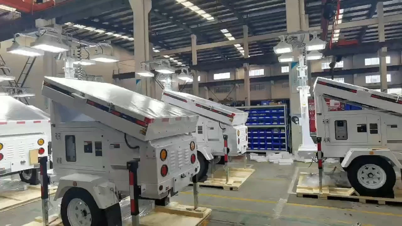 Menara lampu suria Piala Dunia FIFA 2022 Qatar HL4606G-9H-2006 dengan 180000lms untuk tempat letak kereta 1