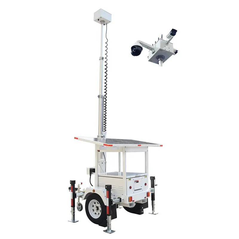 4800W·h Portable Surveillance Camera Tower 2 × Cat6 + 2 × Supply BIGLUX 4