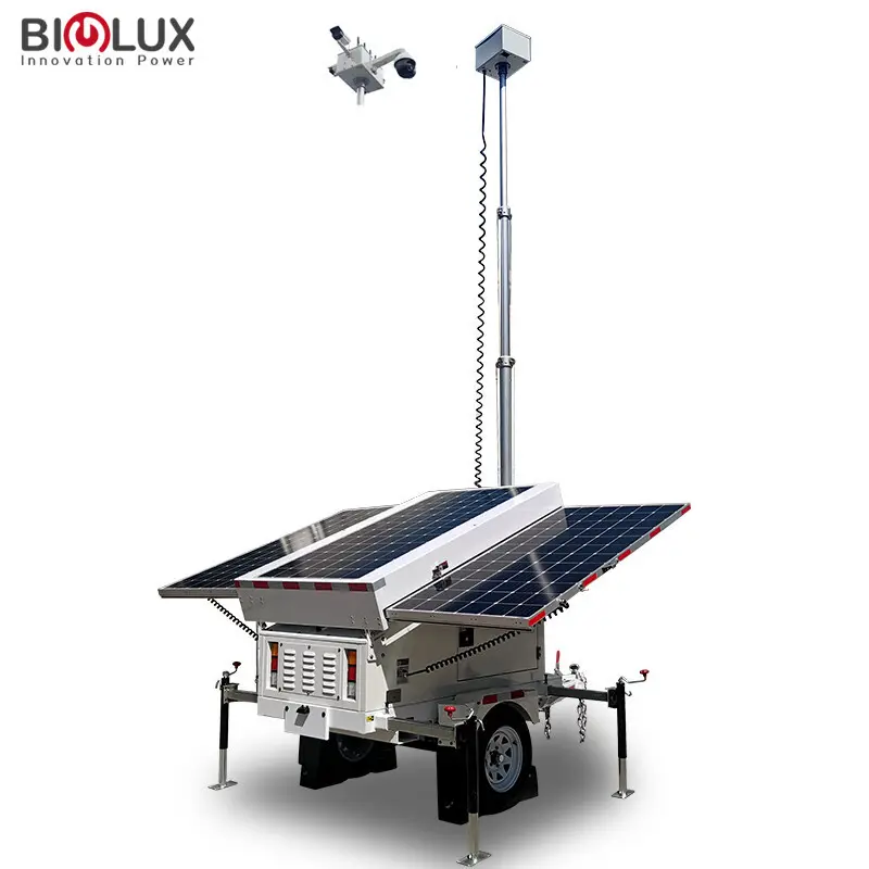 Solar Security Trailer Manual Winch Lifting BIGLUX Brand Solar Security Trailer 2