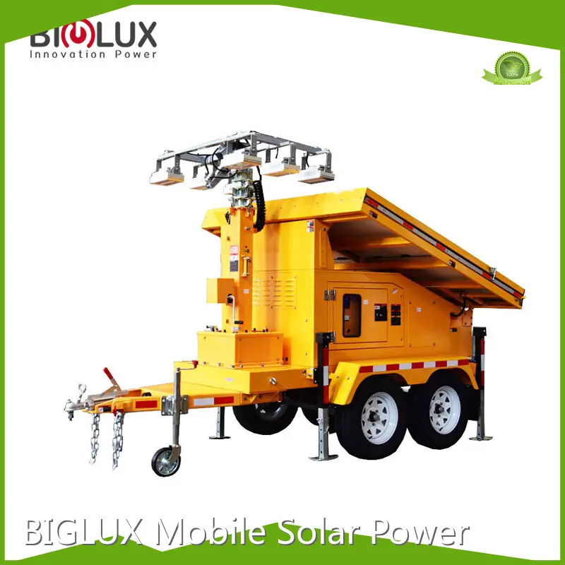 Hot 4x460W Longi Solar Panels Mobile Lighting Tower Y 5KW Diesel Generator BIGLUX Brand 1