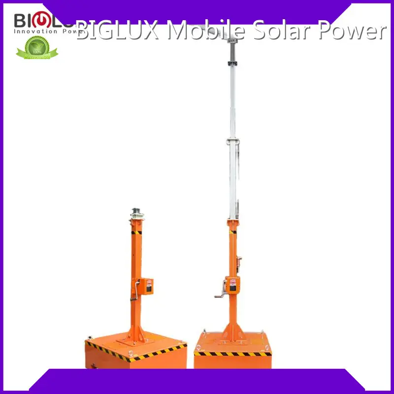 Quality BIGLUX Brand Mobile Lighting Tower for Sale MPPT 1