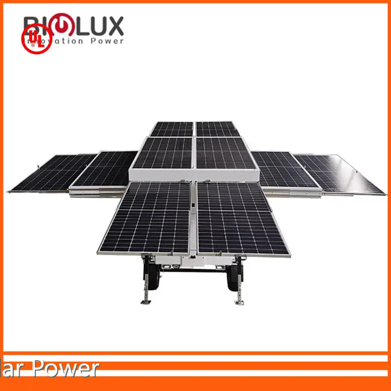 1 × AC240V / AC120V 95% Efficiency BIGLUX Brand Mobile Solar Generator Trailer Factory 1