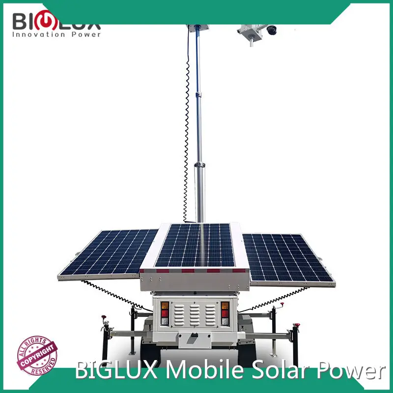Switch 3 × 460W Mobile Solar Security Trailer 2 × Cat6 + 2 × Supply Ball Hitch BIGLUX Brand 1