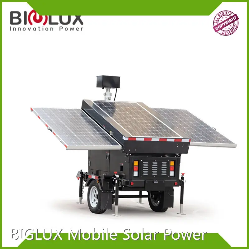 China Portable Solar Power Systems Trailer 4 Days for 120w BIGLUX Company 1