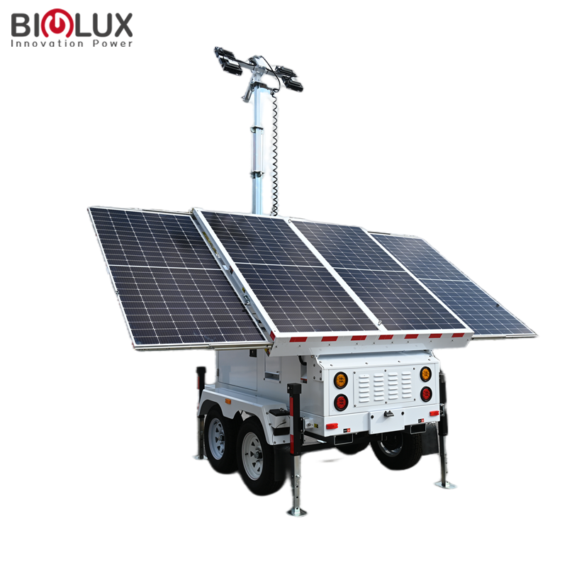 Solar Light tower 360 Mast Rotation Mobile LED Lighting Tower Trailer ...