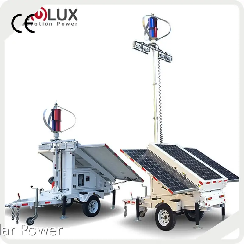 Hot 6.5 Meter Galvanized Steel Telescopic Mast Portable Solar Light Tower 500W Aluminium Versi... 1