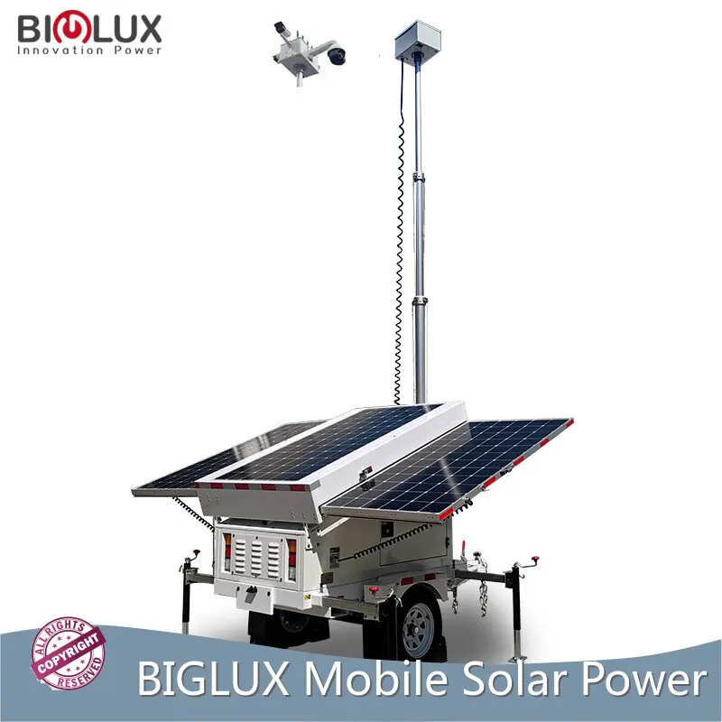 Solar Security Trailer Manual Winch Lifting BIGLUX Brand Solar Security Trailer 1
