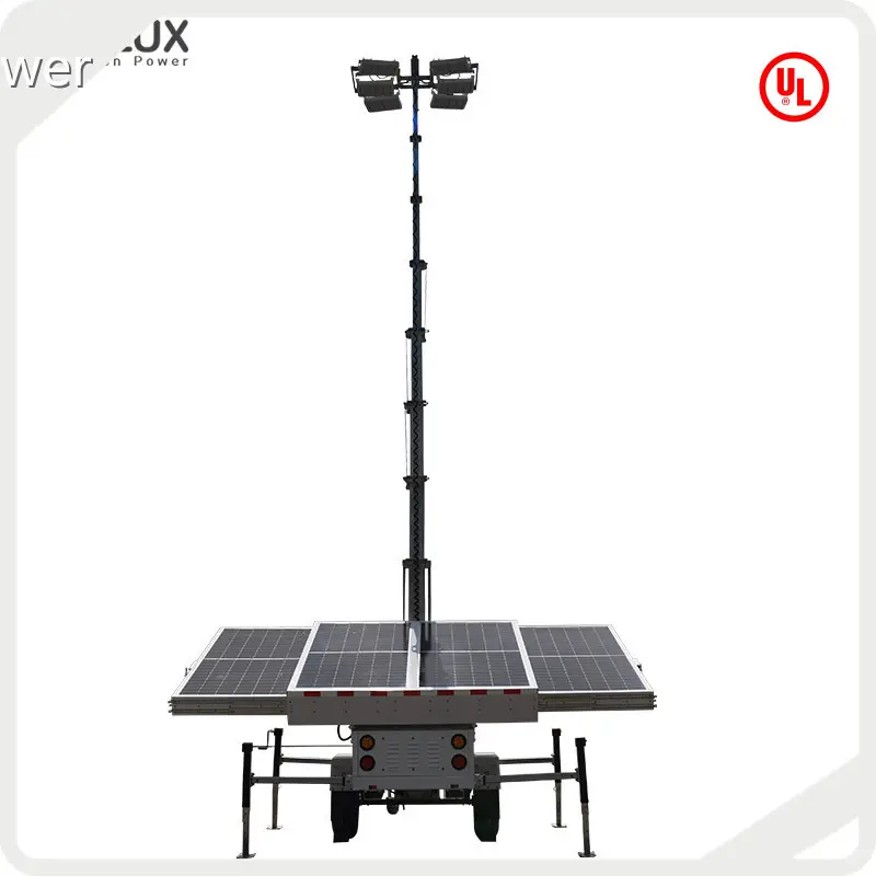 90° Electric 19.2 Hours 8.8 Hours 95% Efficiency Mobile Light Tower BIGLUX 1