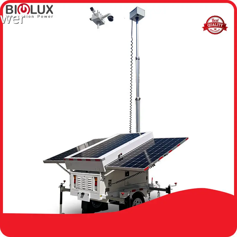 BIGLUX Brand 70kg Load Ball Hitch Solar Surveillance Trailer 4 Days for 120W Supplier 1
