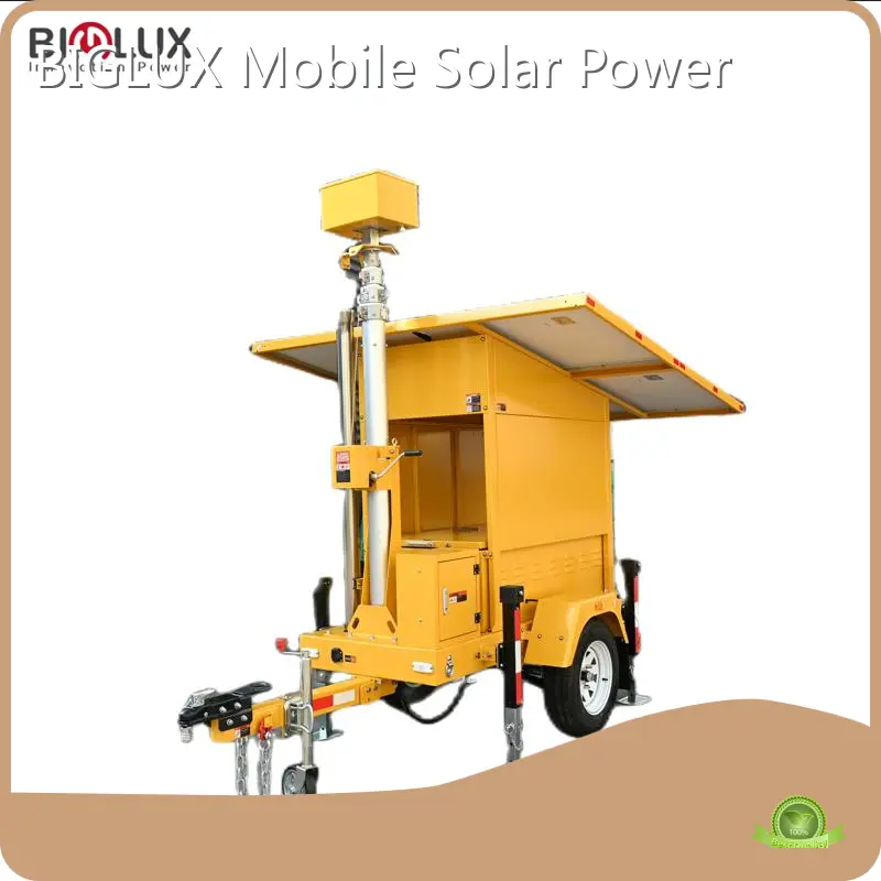 BIGLUX Brand 95% Efficiency Aluminum Alloy Ball Hitch Solar Surveillance Trailer Manual Winch ... 1