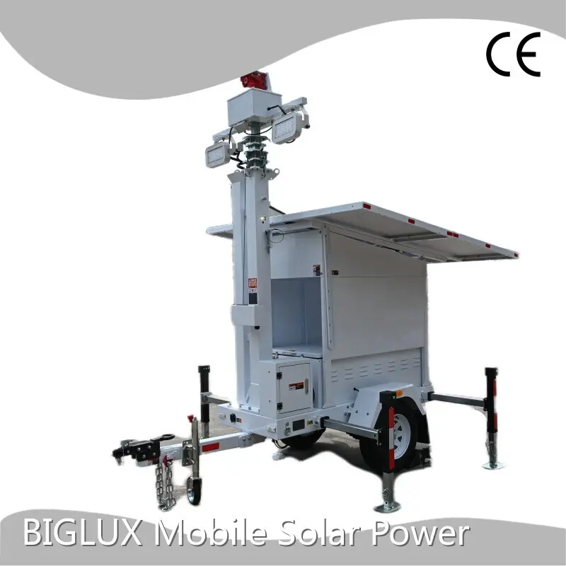 Ring and Ball Hitch Yes Portable Solar Power Systems Trailer BIGLUX 1