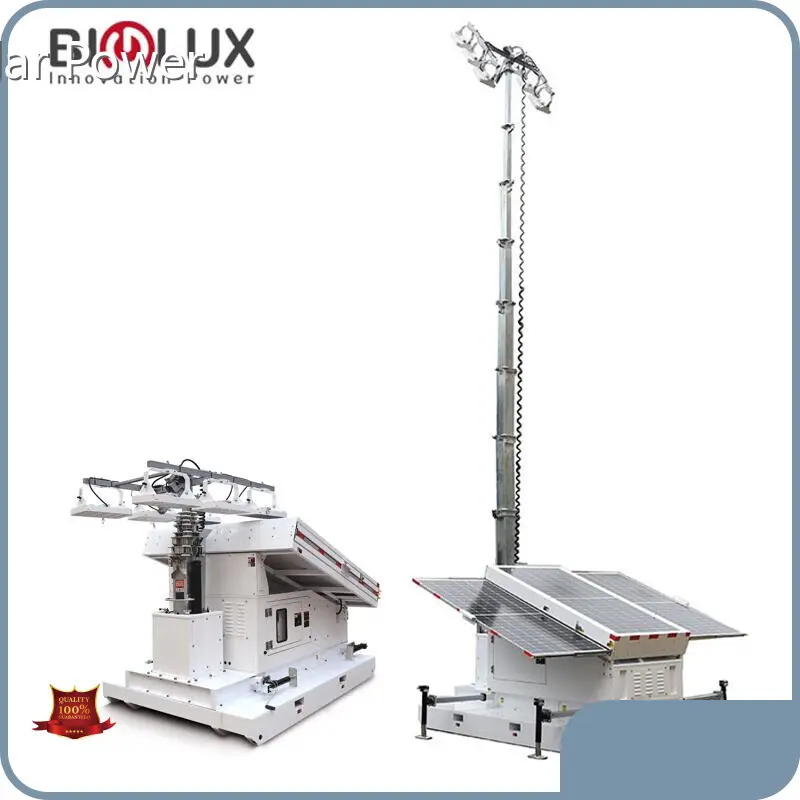 Custom Square Telescopic Type Mobile Floodlight Tower with Generator 60A 95% Efficiency MPPT B... 1
