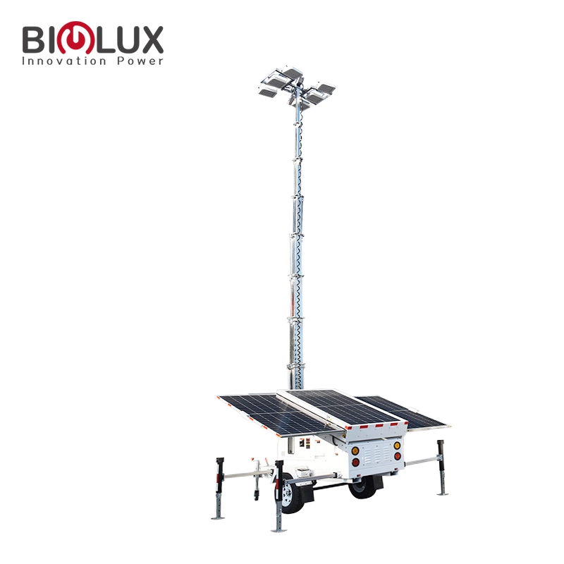 BIGLUX بطارية ذات سعة كبيرة سطوع عالي 6 * 100W مصباح ليد محمول يعمل بالطاقة الشمسية ليد برج خفيف 1