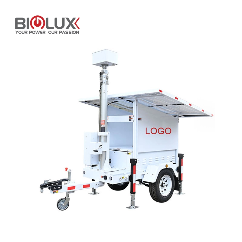 Telescoping Mast Tower Security Surveillance CCTV Camera Mobile Solar Trailer para sa Trabaho nga Lugar 1
