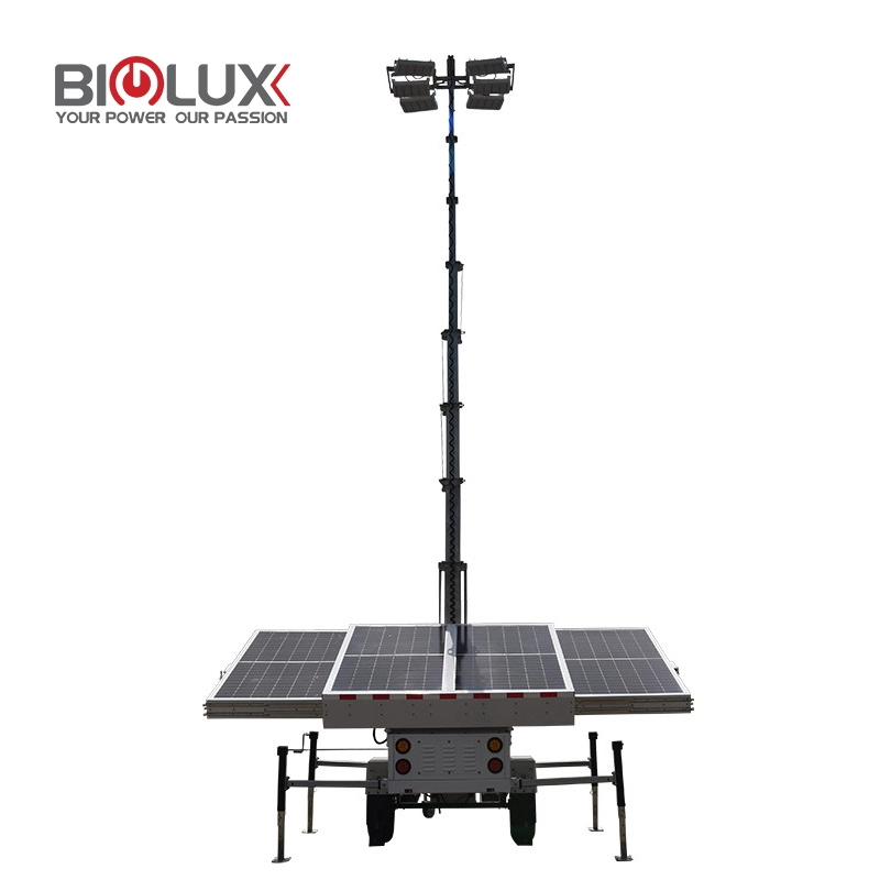 Lampu LED Dengan Treler Menara Penjana Solar Mudah Alih 1