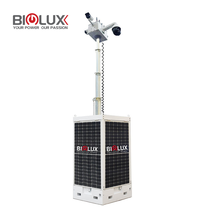 Cube Solar Mobile CCTV Tower עם PTZ ומצלמת Bullet 2