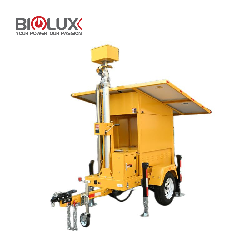 Mobile Cctv Tower with Solar Generator Trailer - BIGLUX