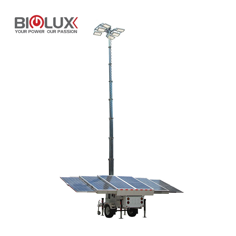 Menara Lampu LED Teleskopik Tiang Mudah Alih Treler Solar Menara Cahaya Mudah Alih Model Sama Dengan Piala Dunia 2022 1