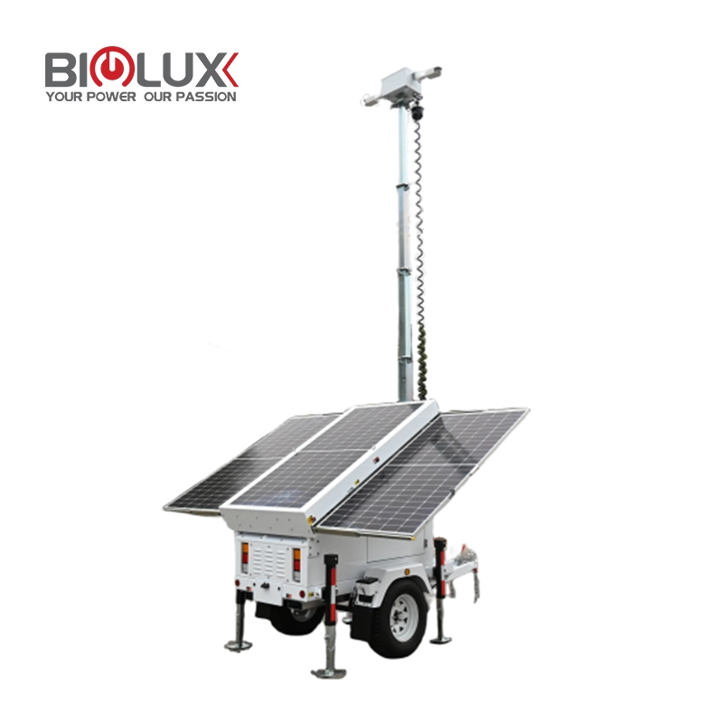 Menara pengawasan cahaya hibrid solar Biglux HS4603G-9E untuk tapak pembinaan 1