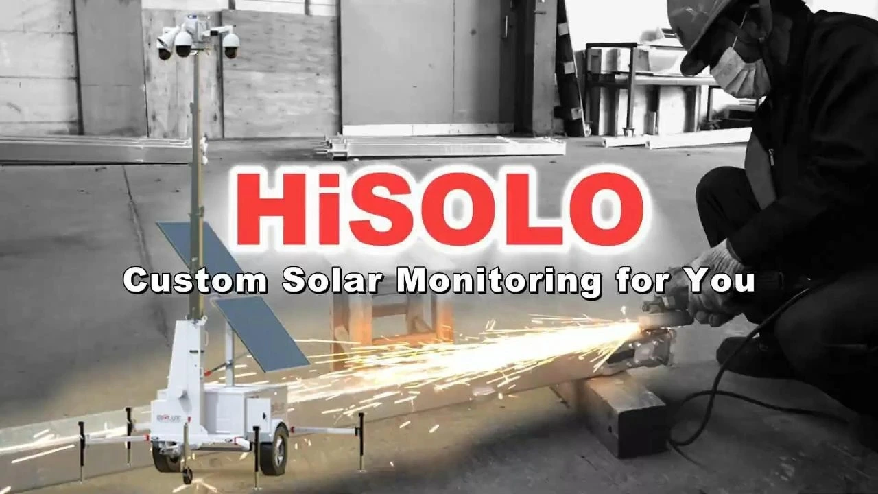 Trailer de CCTV móvel movido a energia solar com câmera HD 1