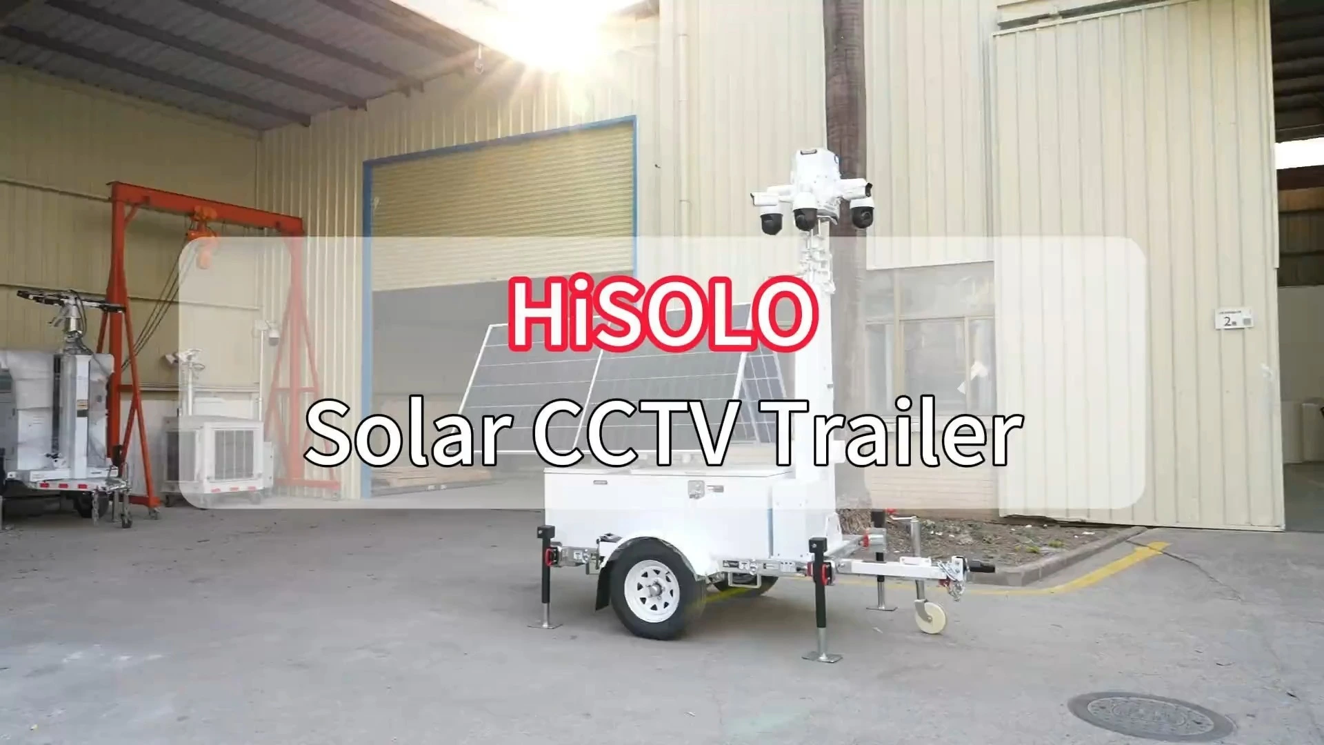 Rimorchio mobile di sorveglianza solare con telecamera di sicurezza 1