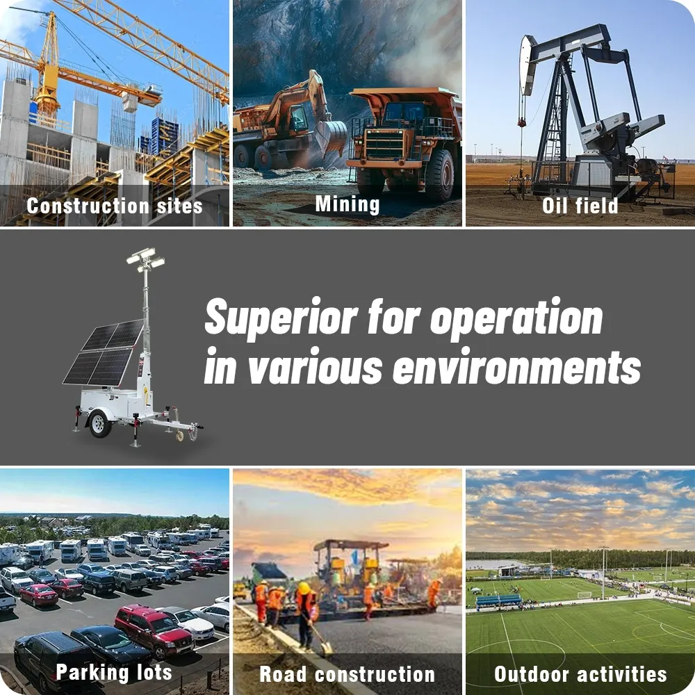 Mobile Solar Light Tower Mobile Lighting Tower for Sale for Mining & Oil Factory 7