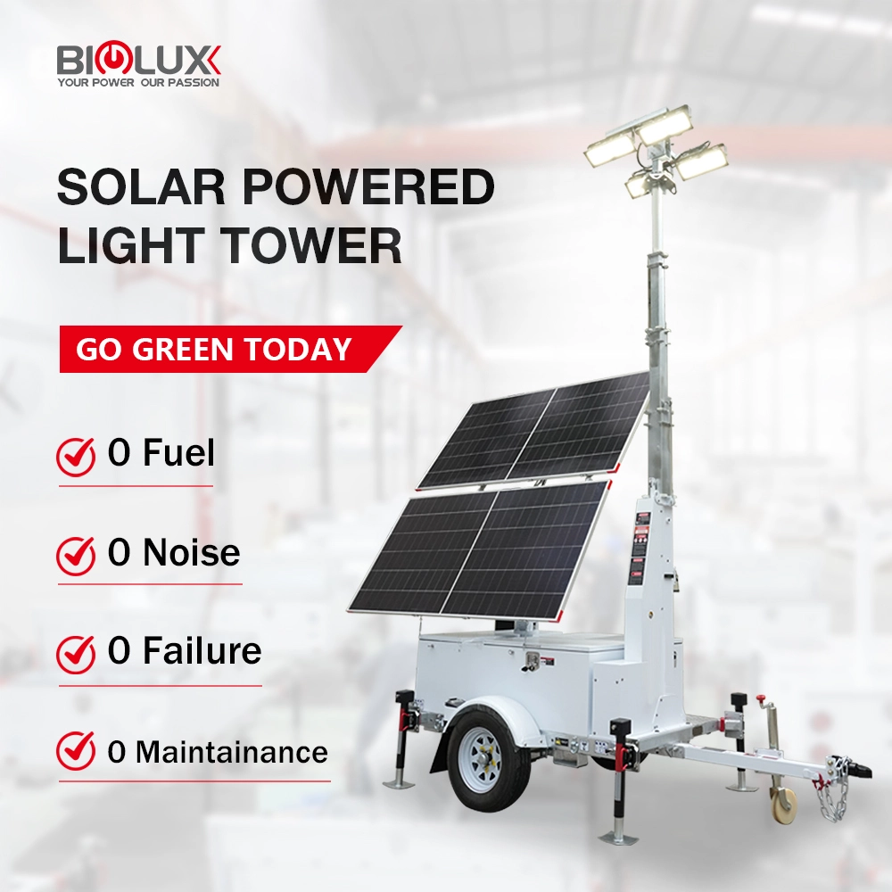 Remolque de luz solar móvil con 2 paneles solares de 450 W 1