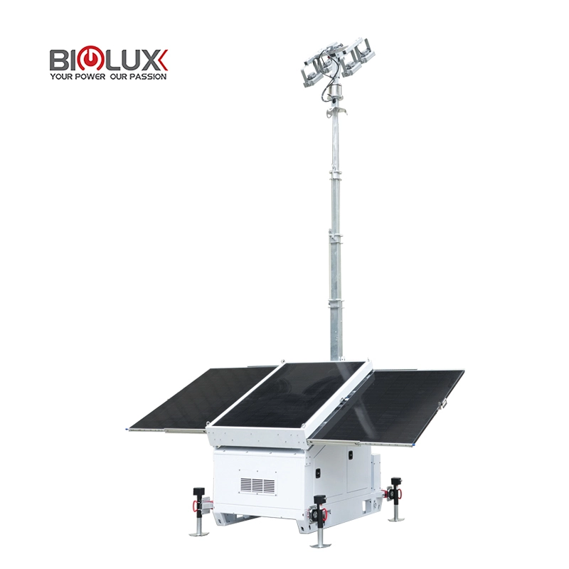 HiSKID-III Solar-Powered Light Tower with High-Power Battery and LED Flood Lights 1