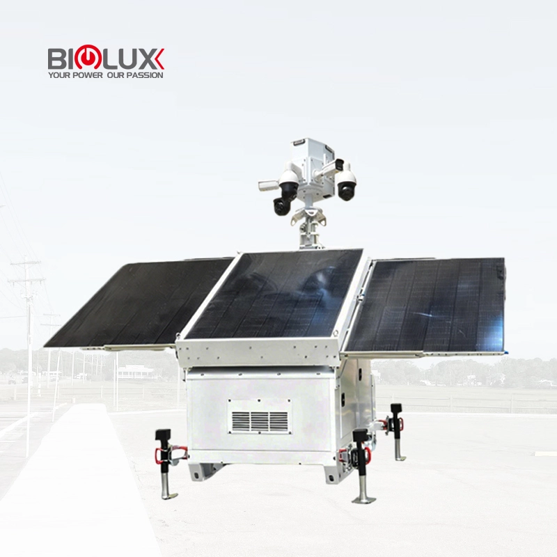 Солнечная наблюдательная вышка HiSKID-III с 3 солнечными панелями и мощным резервным генератором. 1