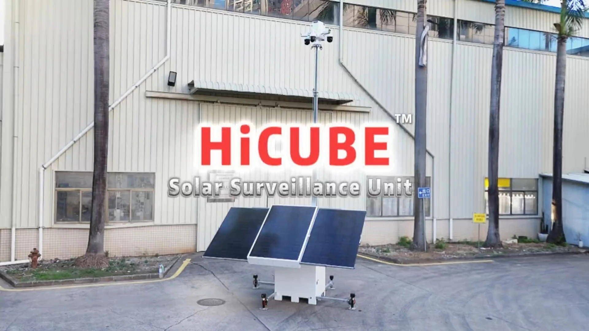 Солнечная наблюдательная вышка HiCUBE с камерами видеонаблюдения, автономная система для строительной площадки. 1