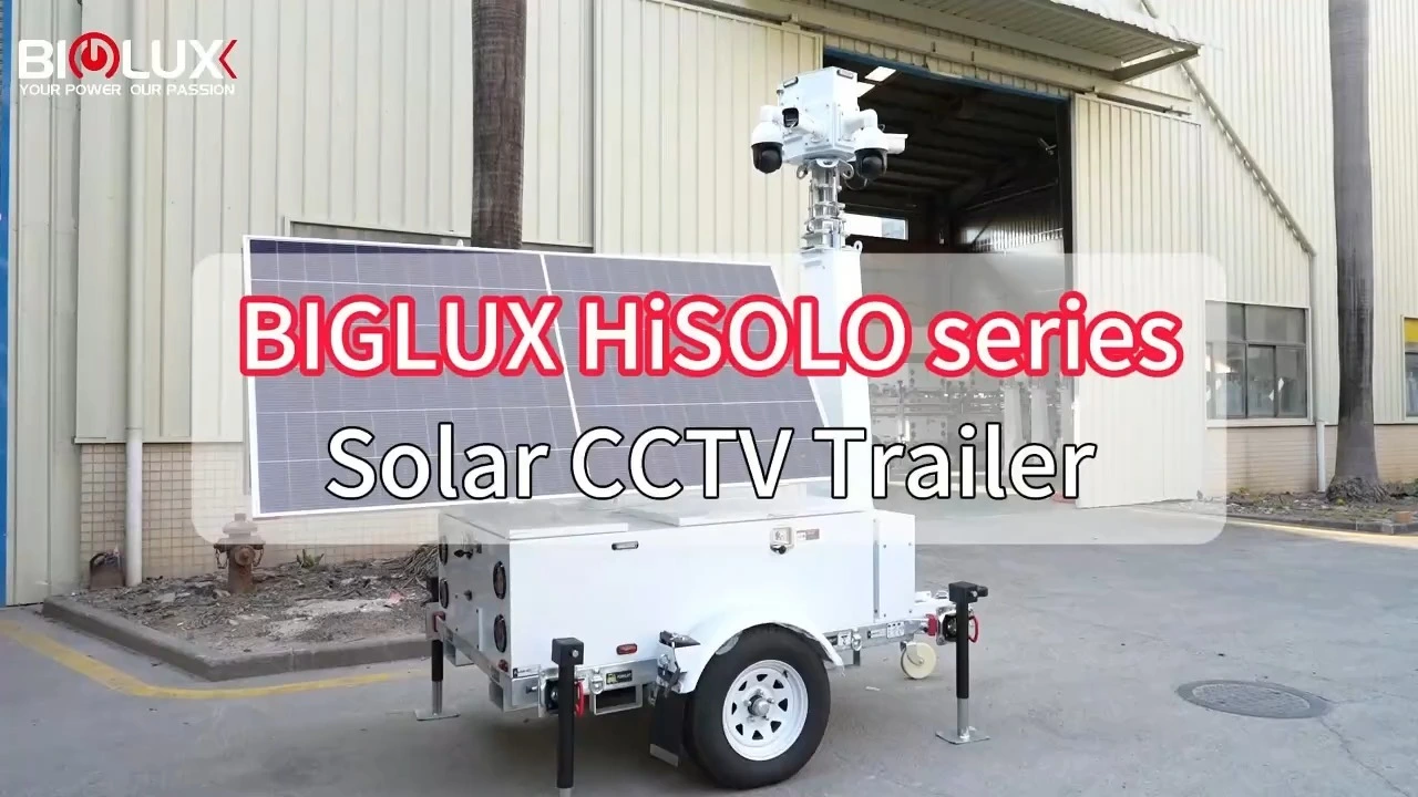 BIGLUX Mobiler Solar-CCTV-Anhänger kombiniert mit Starlink 1