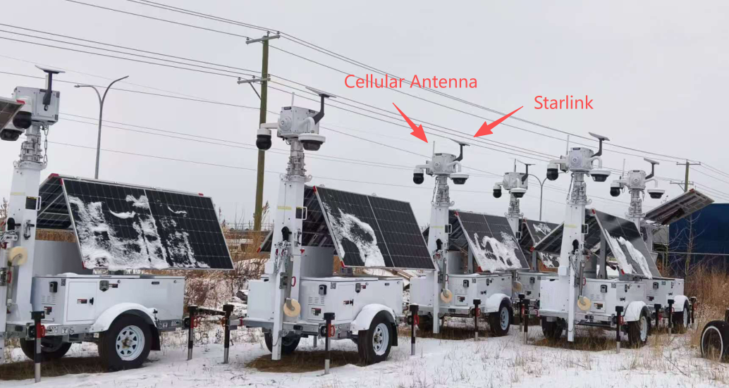 BIGLUX Mobiler Solar-CCTV-Anhänger kombiniert mit Starlink 8