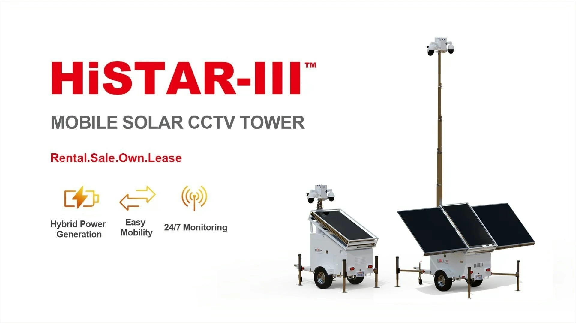 BIGLUX Solar CCTV Trailer With Generator 1