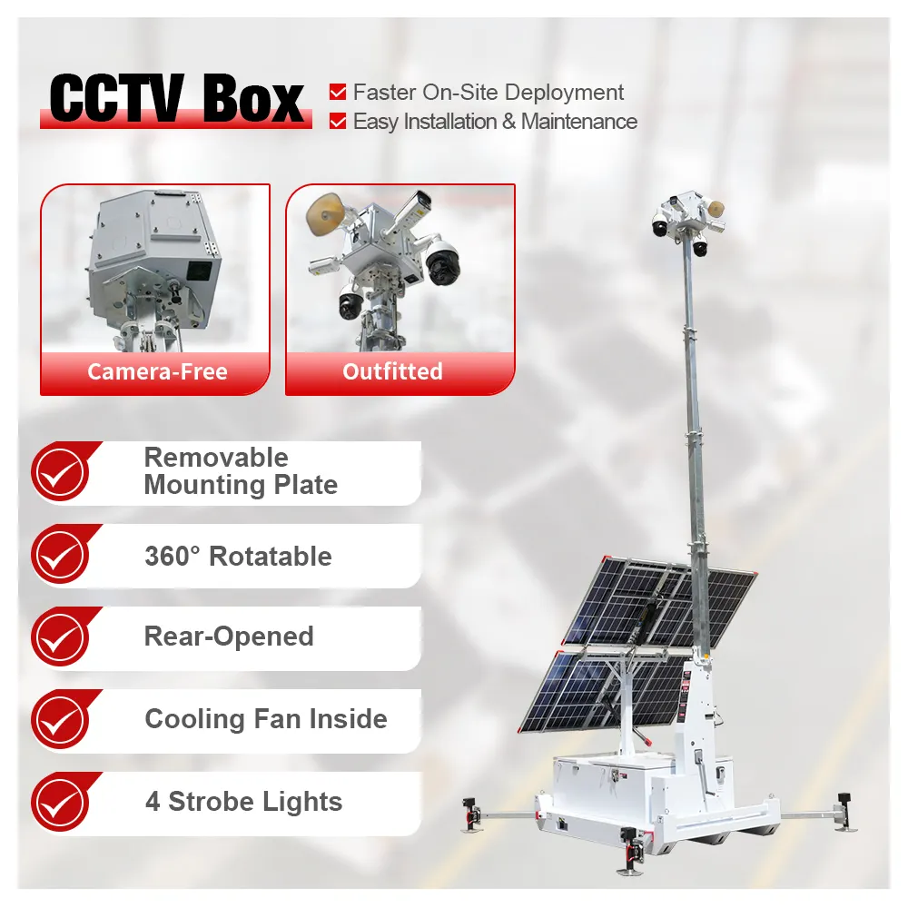 Mobile Camera Tower Mobile Solar CCTV Tower Wholesale - BIGLUX 5