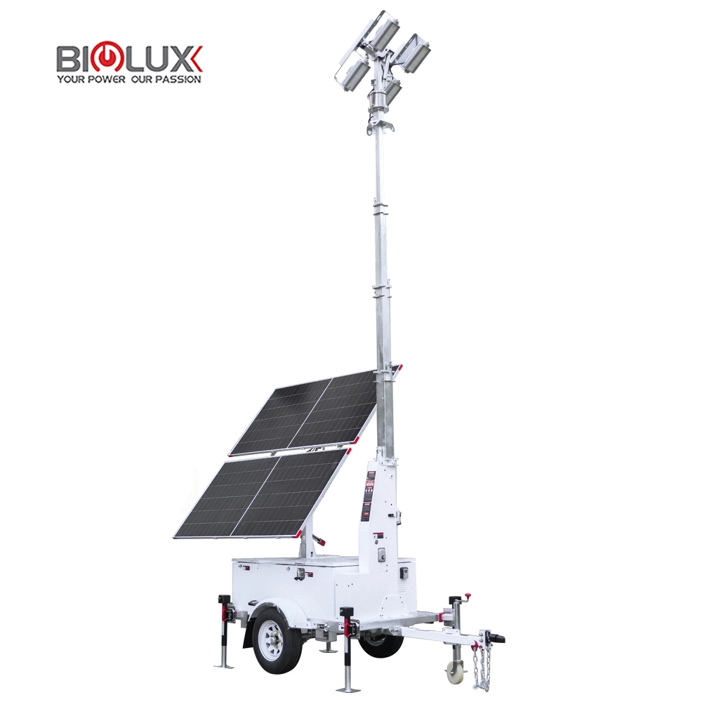 Mobile Solar Light Trailer with 2*450W Solar Panel 1
