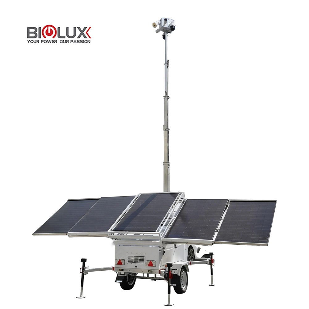 HiSTAR-V Solar CCTV Trailer with 3KW Back-up Generator and High-Power Battery for Monitoring 1