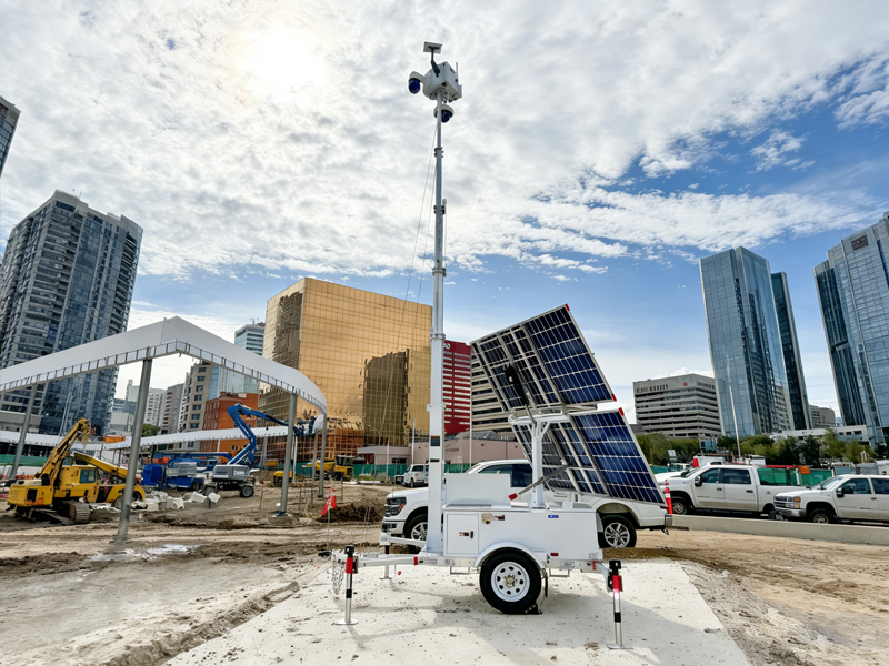  Solar Mobile CCTV Tower For Construction Sites