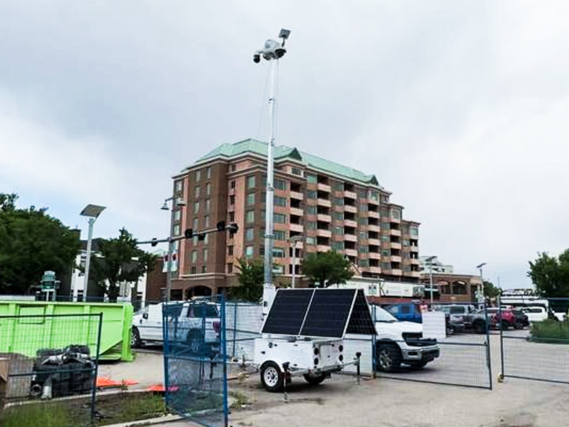 Mobile Surveillance Tower For Construction Sites