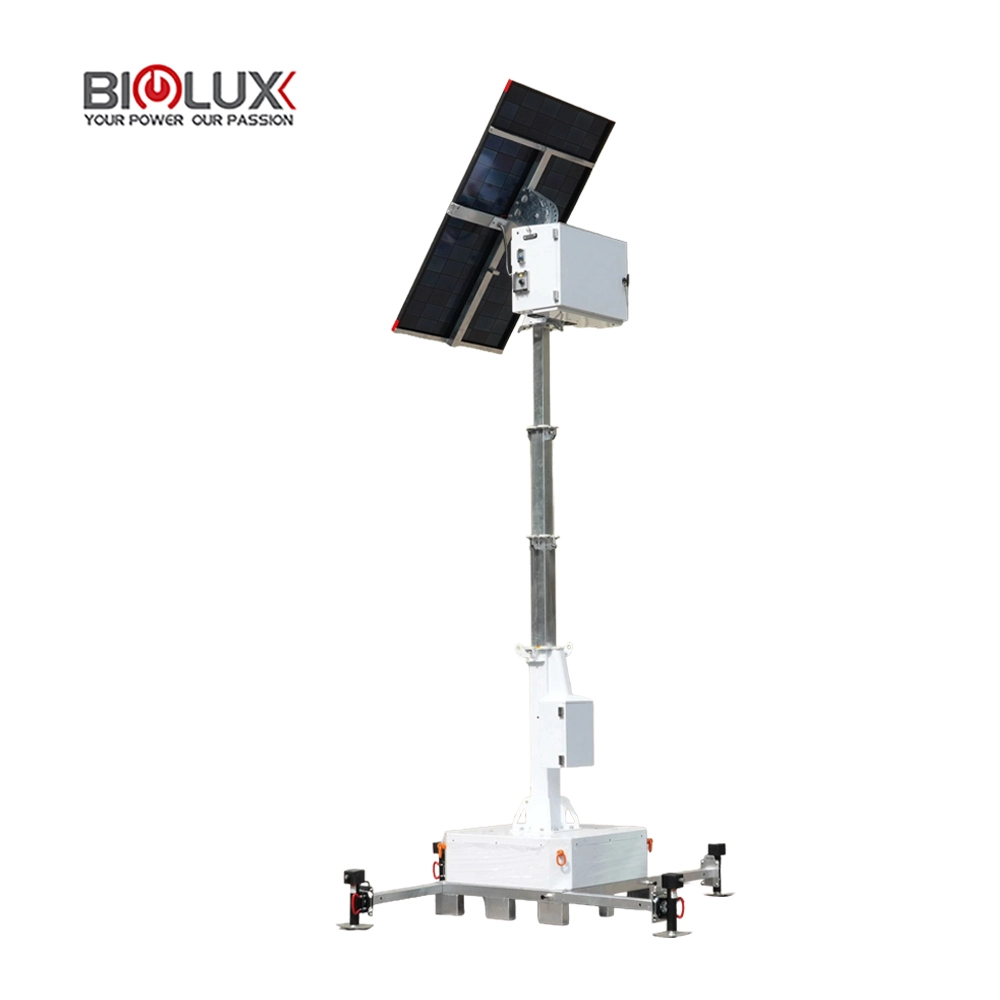 Menara CCTV Mudah Alih HiGUARD dengan Tiang Teleskopik 4m dan Kamera Keselamatan PTZ 1