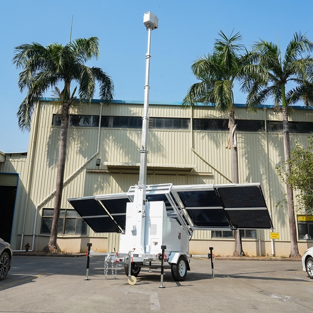 9m برج متحرك للطاقة الشمسية على مقطورة مزدوجة المحور 1