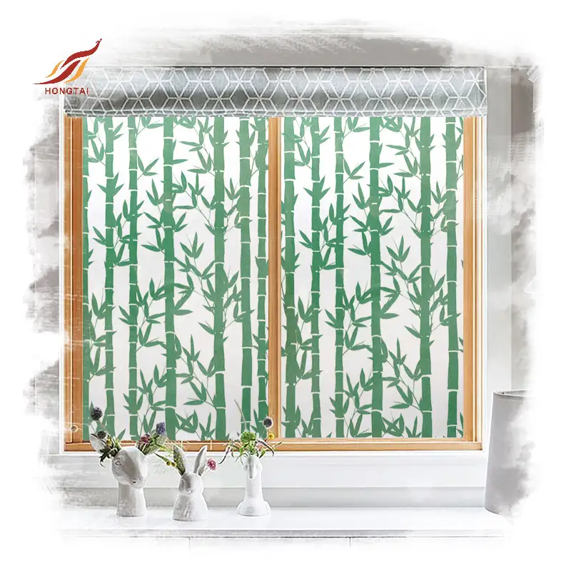 녹색 대나무 개인 정보 보호 비닐 스티커 서리로 덥은 창 필름 8