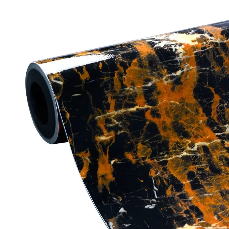 Décoration de films de vinyle de bâton de grain de marbre de 1,22 m 2
