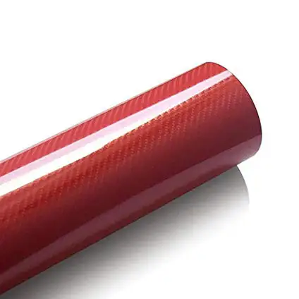 Adesivi per auto in vinile con avvolgimento automatico in fibra di carbonio rosso 5