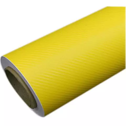 Vinyle d'enveloppe de voiture en fibre de carbone PVC adhésif jaune 3