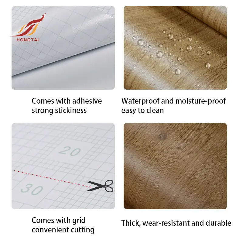 wood grain stripe patterned vinyl adhesive for wall 6