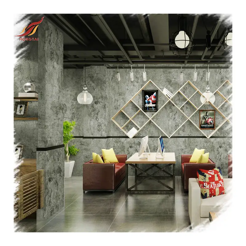 Carta da parati della carta da parati del cemento della decorazione domestica 3D del ristorante 2