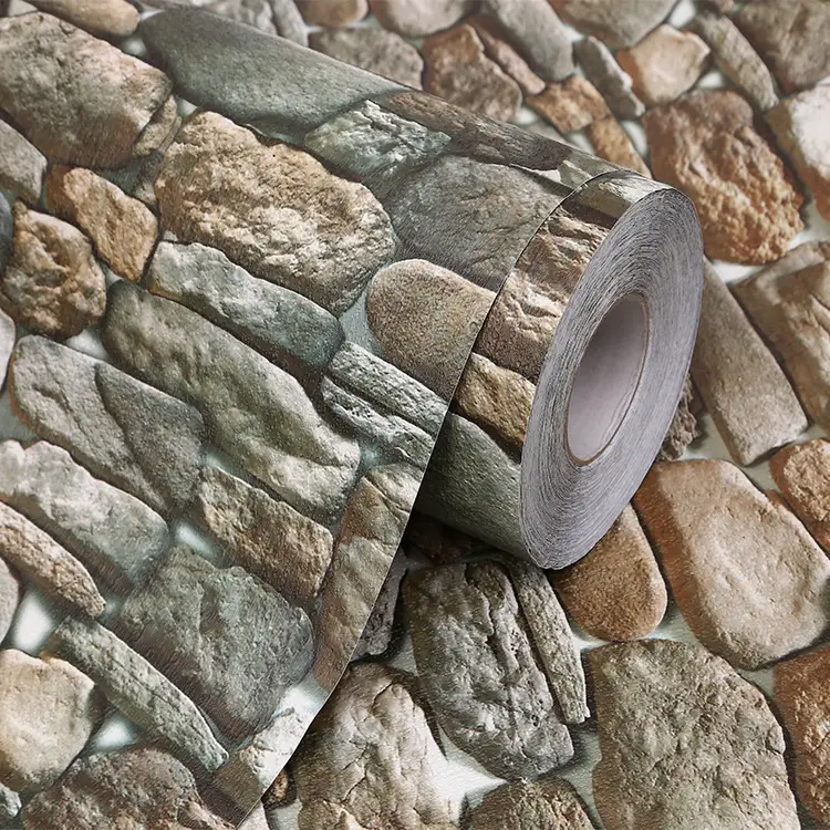 waterproof self adhesive 3D brick wall paper roll 4